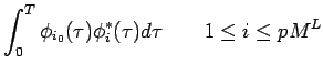 $\displaystyle \int_0^T \phi_{i_0}(\tau)\phi_{i}^*(\tau) d\tau \qquad
1\leq i \leq pM^L$